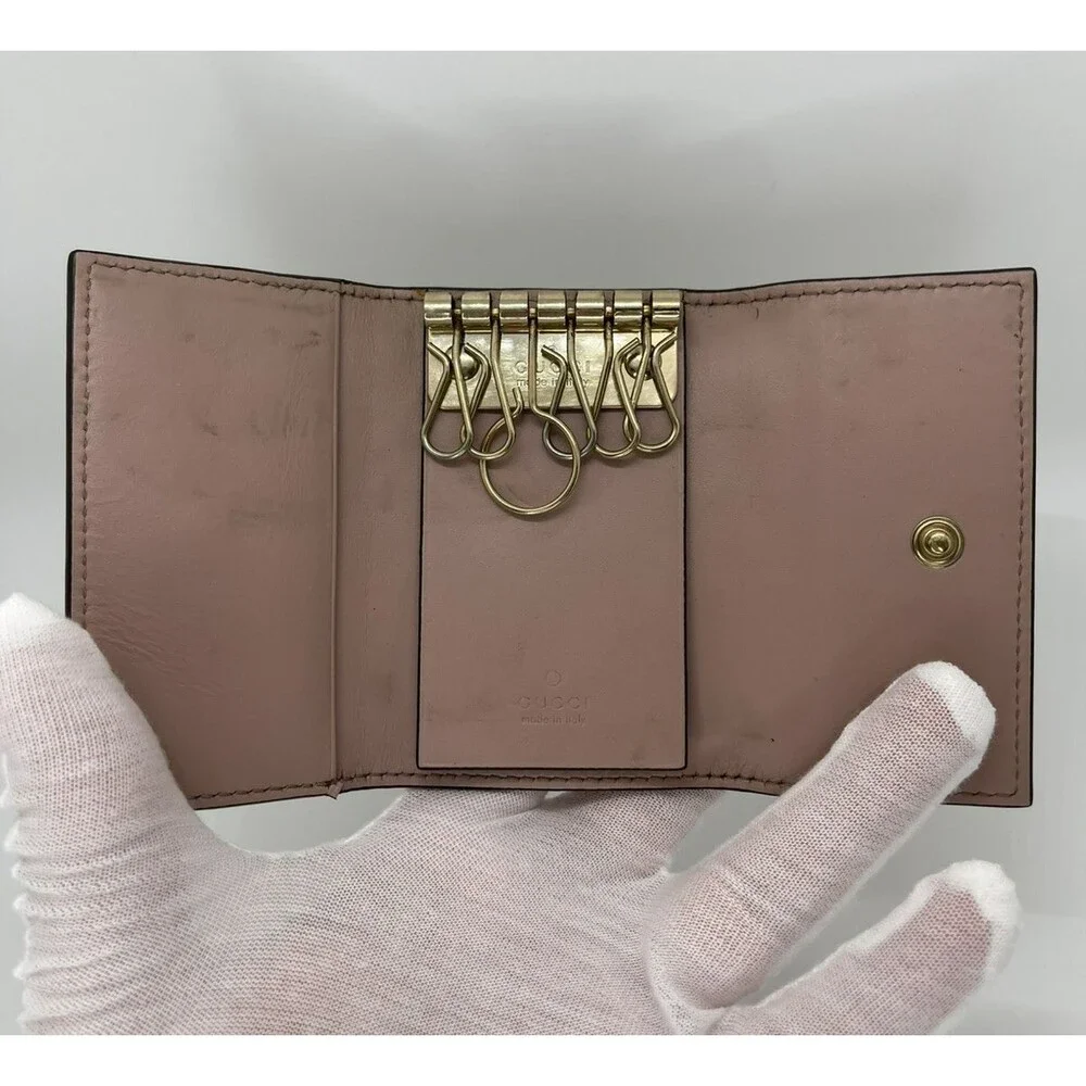 GUCCI Guccissima GG Logo Leather 6 Ring Key Case Pink – Authentic/80 - Picture 9 of 9